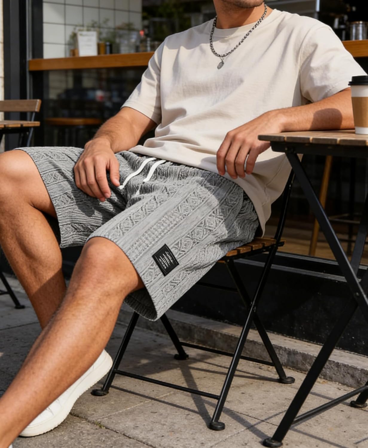 Mens Shorts Casual Summer Beach Shorts Cargo Short Loose Fit with Side Pockets for Vacation - Image 3