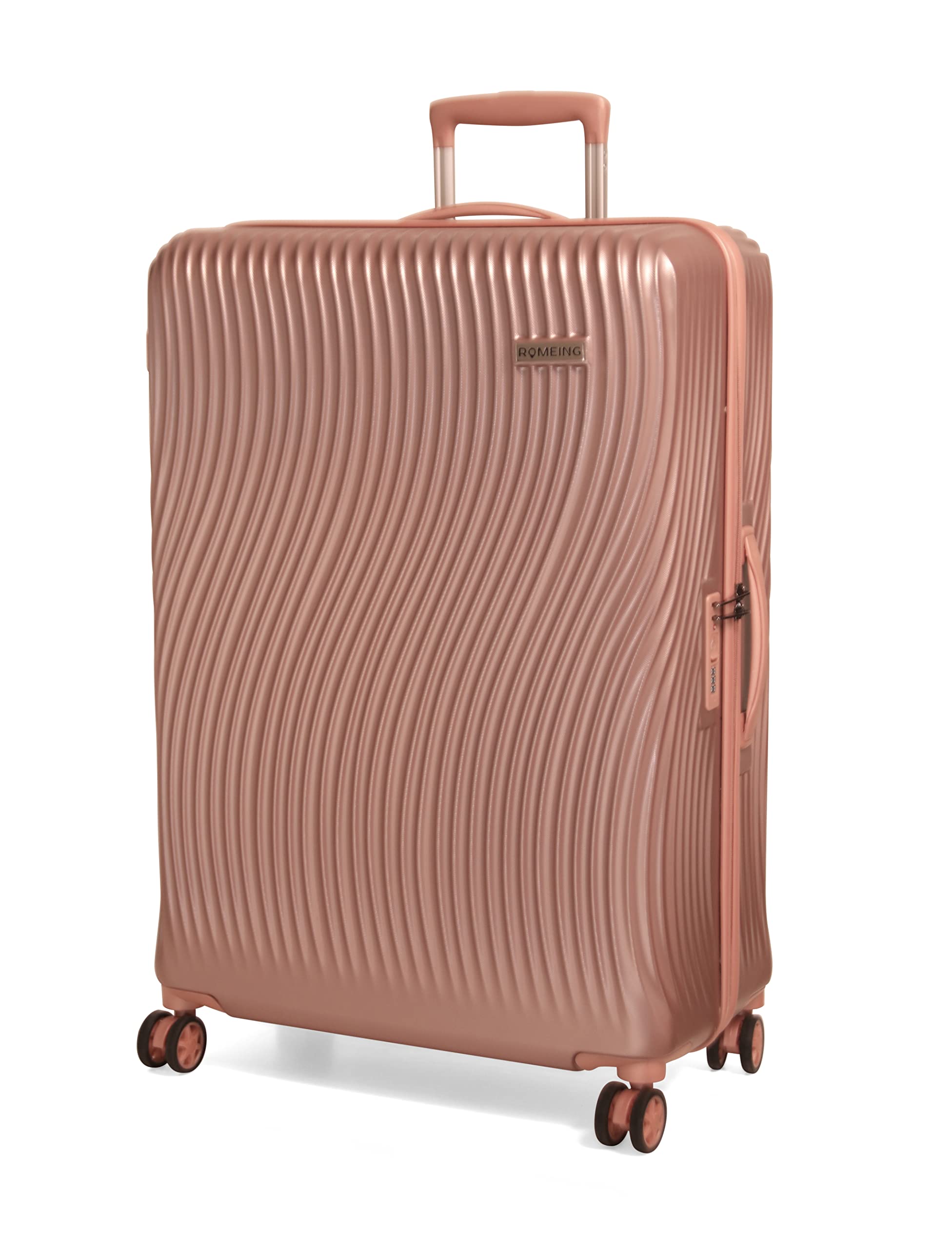 romeing Milano 28 inch, Polycarbonate Luggage, Hardsided, (Rose Gold 75 cms) Large Check-in Trolley Bag | 8 Spinner Smooth Wheels | TSA Lock | Unbreakable | Men & Women-picture-15