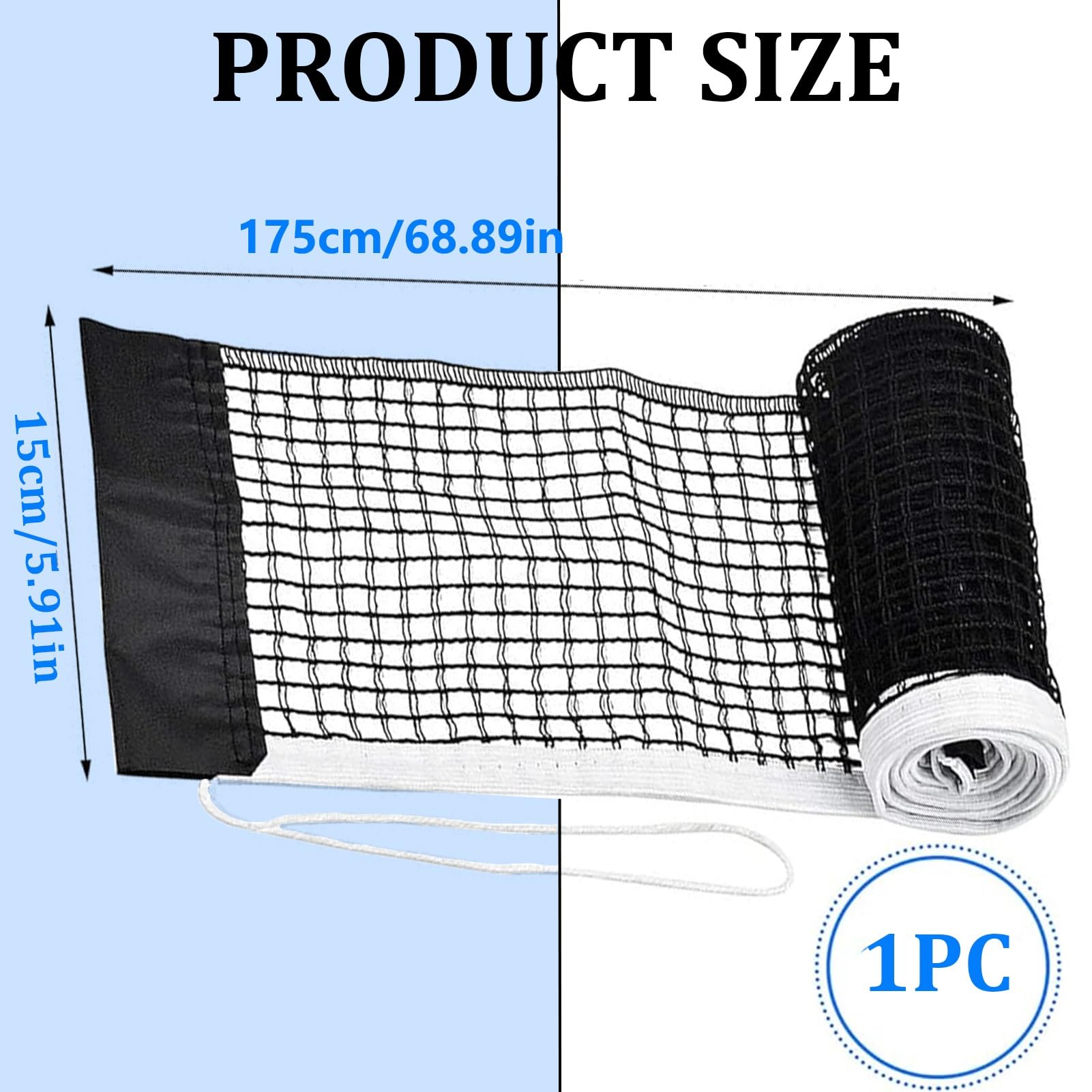 Red de Tenis de Mesa 175 cm x 15 cm Impermeable Portátil de Repuesto