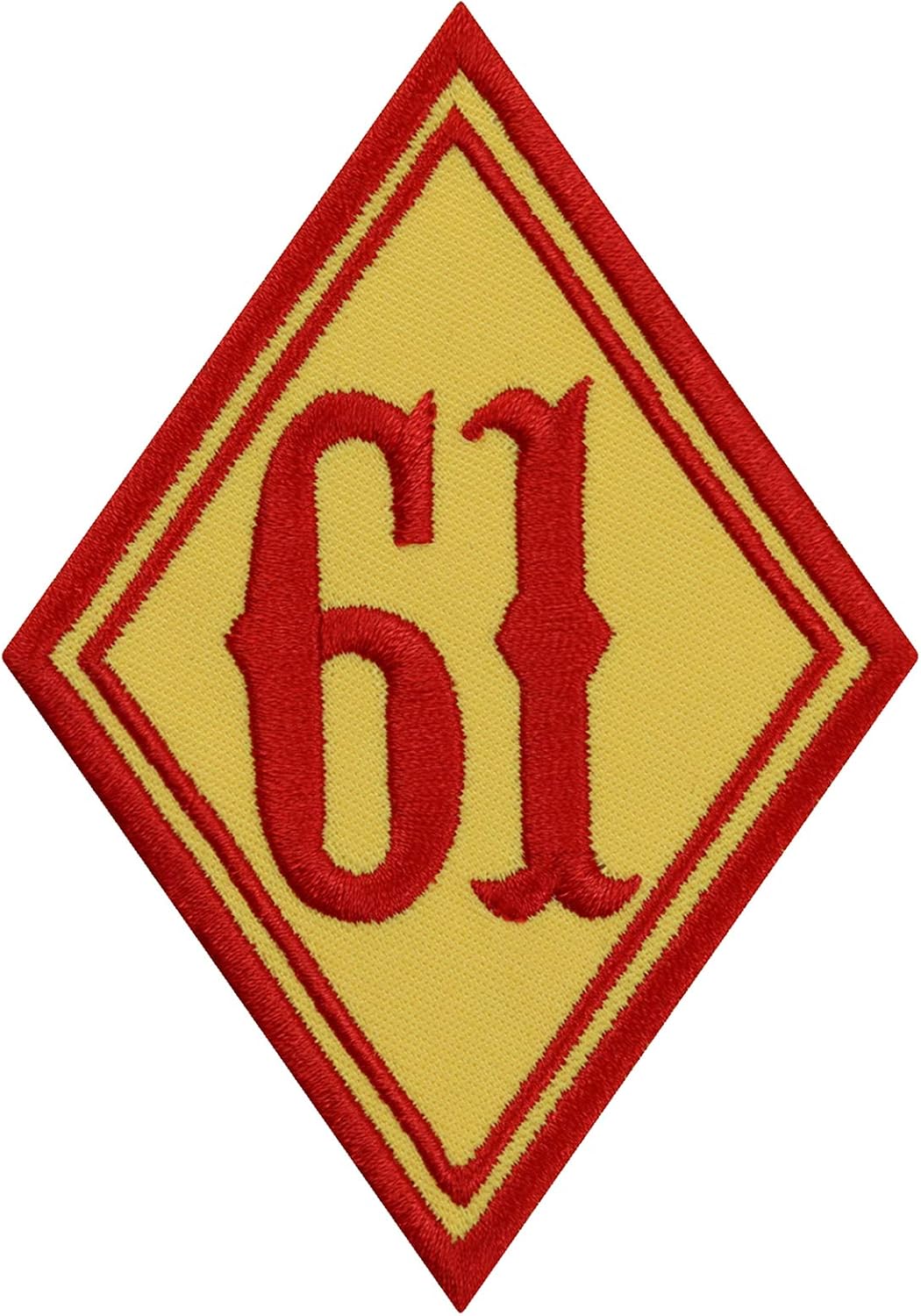 Patch 61 Motorcycle Iron-On Patch for Sewing/Sewing/Biker Patch/Iron-On Transfers Gift Club MC Applique for Motorcycle Accessories/All Fabrics Yellow 70 x 100 mm