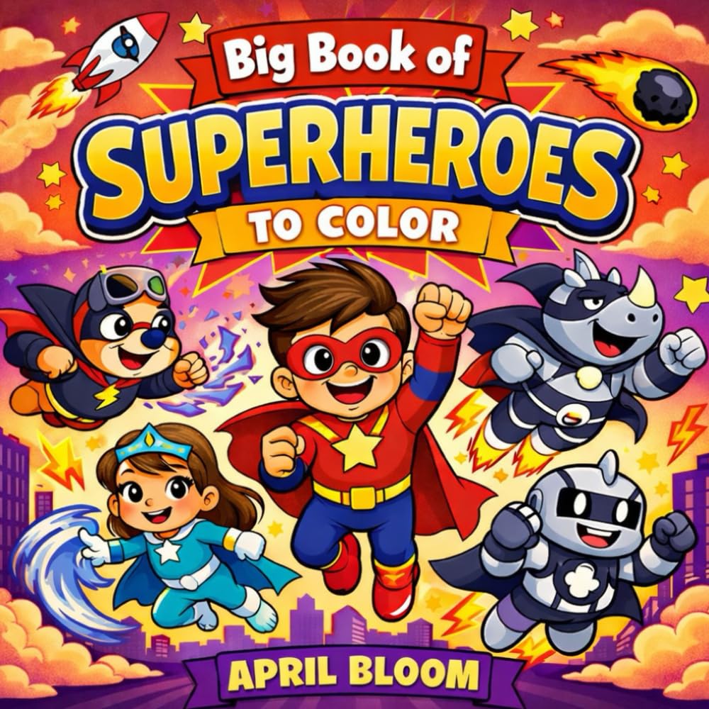 Big Book of Superheroes to Color: 50 Action-Packed Heroes to Colour | Fun Bold Designs for Boys and Girls Ages 5–10
