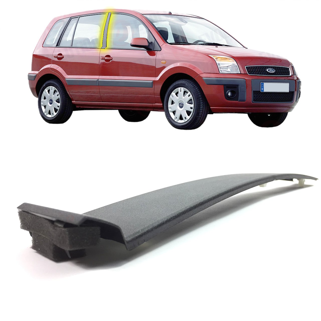 Modanatura Montante B Posteriore Destro Per Ford Fiesta MK5 (2001-2008) – Termoplastico Nero, Qualità OEM - 2