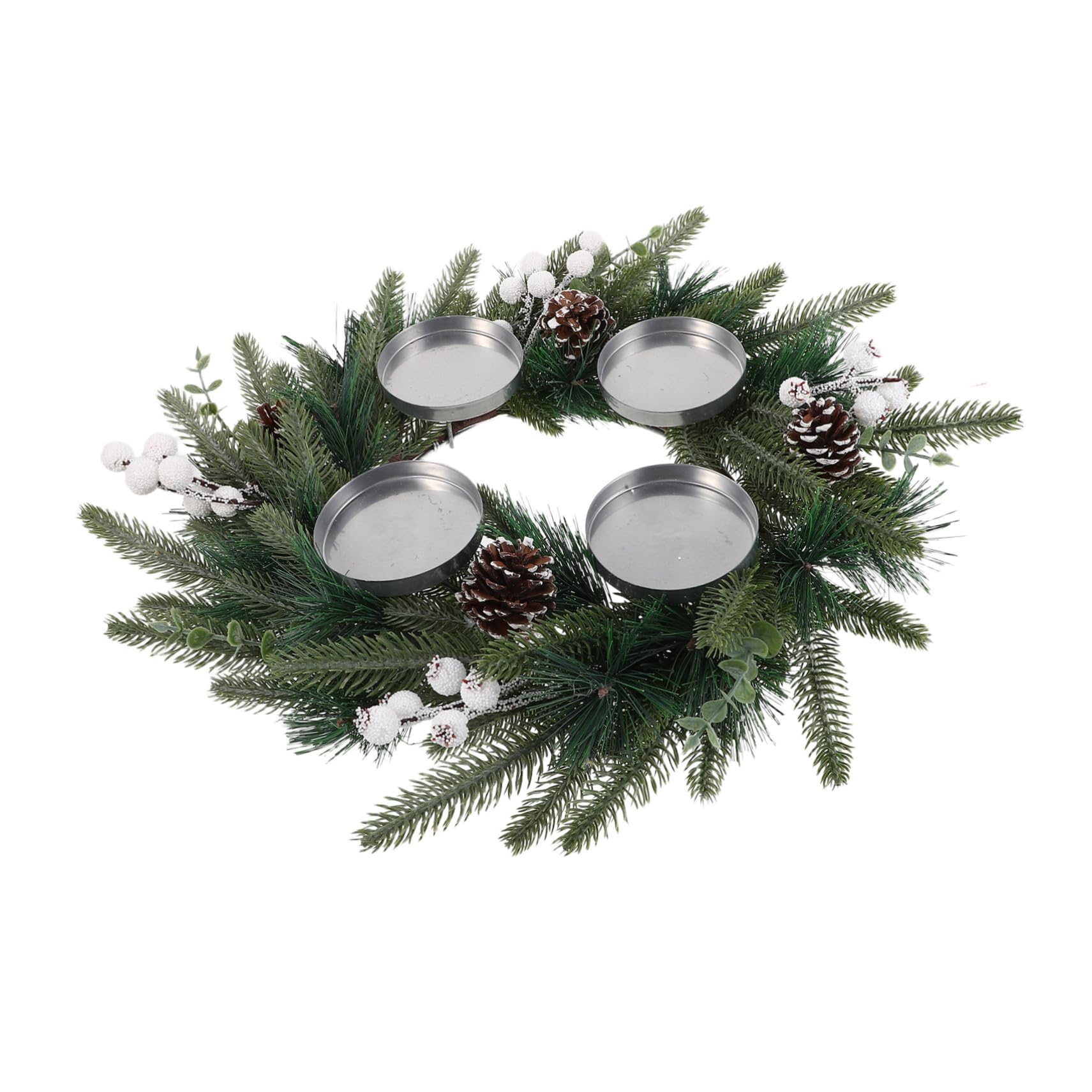 Porte-bougie de table de Noël stable et couronne décorative centrale