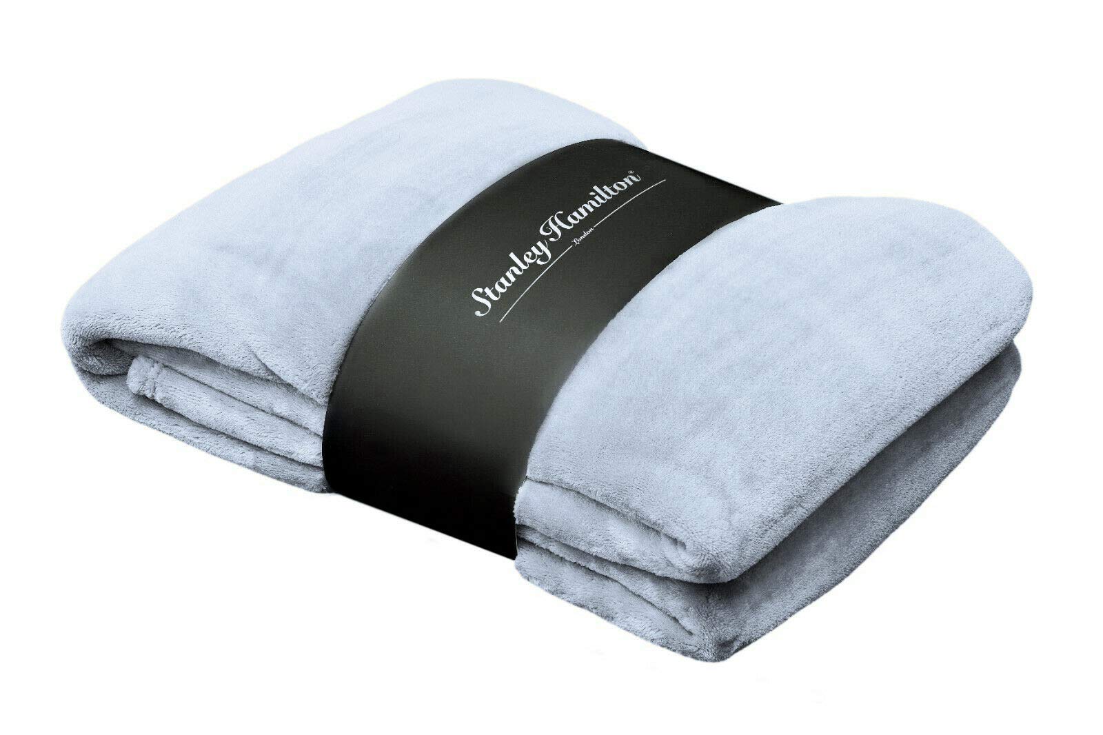 Stanley Hamilton Velvety Plush Faux Fur Fleece Throw Blankets, Super Soft Fluffy Warm Solid Throws for Sofas, Beds, Travelling, Camping and Children (Single, Double) (Light Grey, Single 140 x 180) โ image 1
