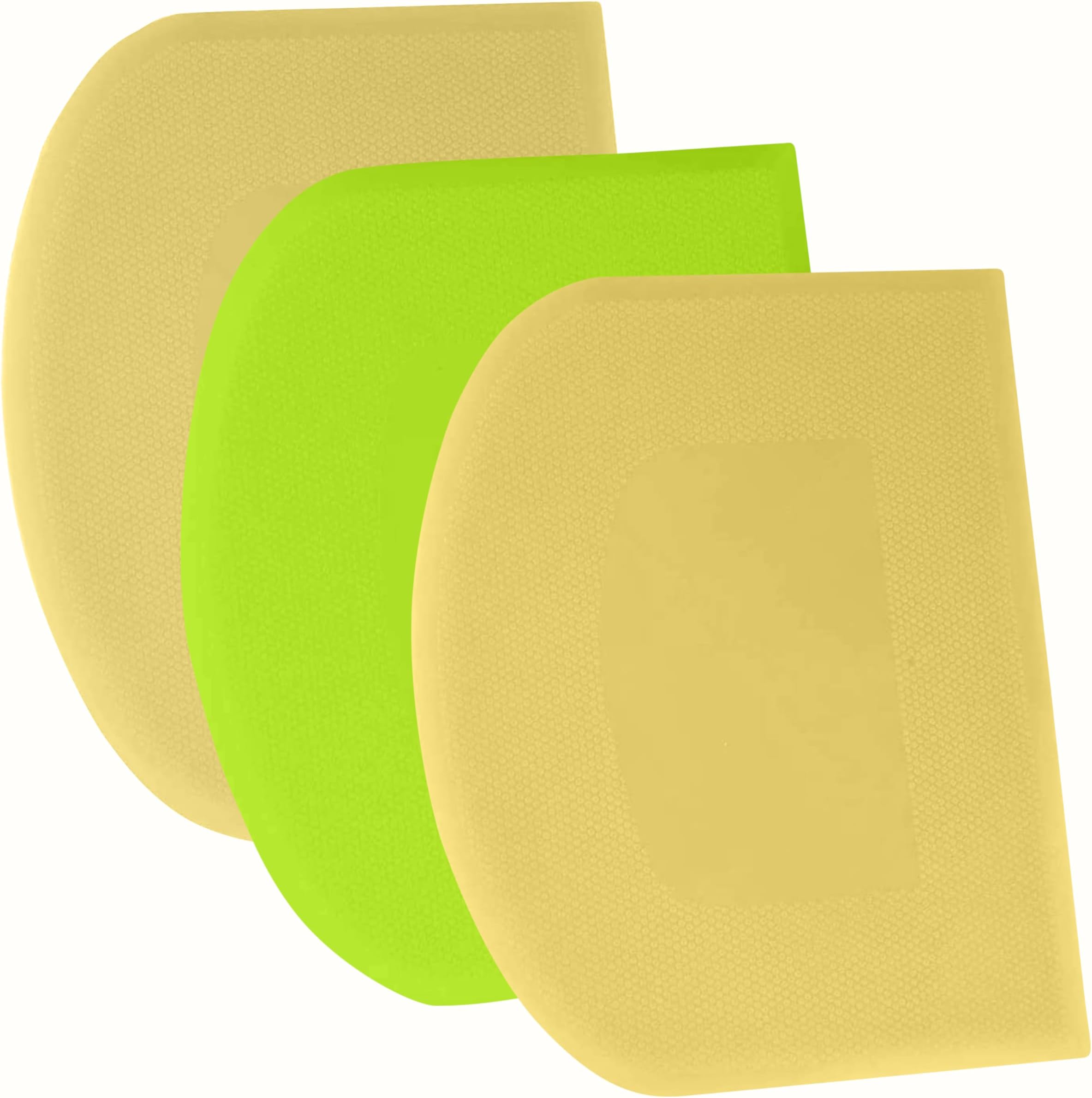 Dough Scraper Bench Scraper - 3P 7.1x4.9" Plastic Flexible Bowl Scraper, Sharp Edge & Angles Cake Scraper. Non-Slip Bakeware Decorating Tools Sculpting & Modeling Tools - Yellow+Green+Yellow