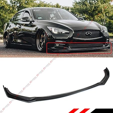 Amazon 14 17 インフィニティ Q50 ベース プレミアム Jdm Gt スタイル フロントバンパーリップスポイラー スプリッター 未塗装 エアロキット 車 バイク
