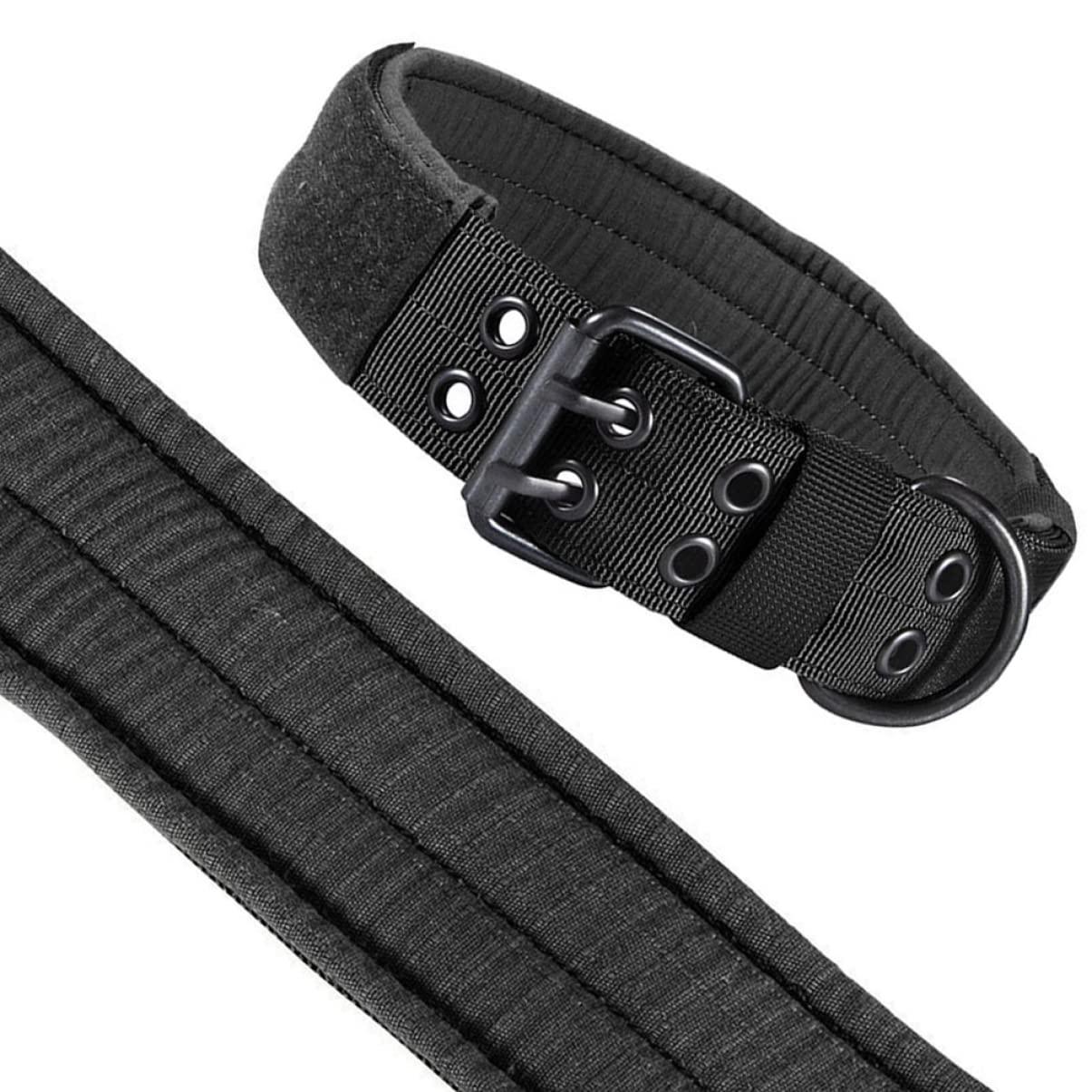 POPETPOP 3 Pezzi Collare per Cani in Nylon con Fibbia in Metallo Resistente per Cani di Piccola E Taglia Nero con Attacco per Targhetta Identificativa