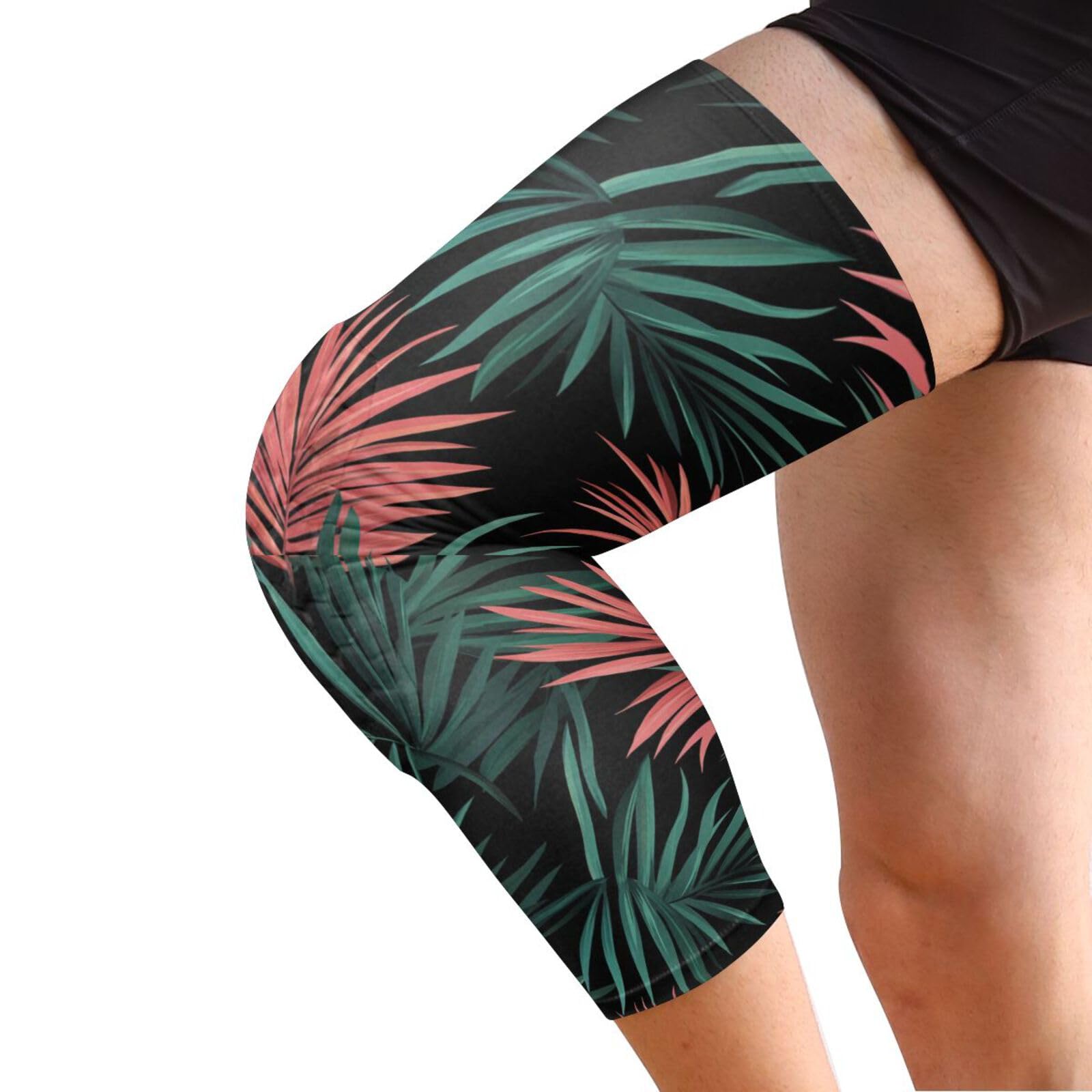 JUNZAN Tropical Palms Basketball Knee Pads for Youth Kids Wrestling Knee Pads with Sleeves Sport Kneepads for Volleyball Football Black