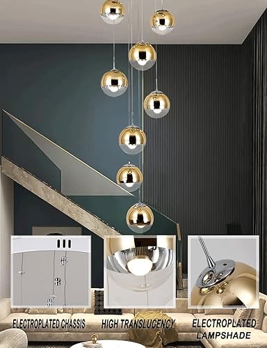 Miniatura 4 de Candelabros de techo de cristal de 10 luces, moderna lámpara colgante larga con forma de gota de lluvia, lámparas de techo con suspensión en espiral