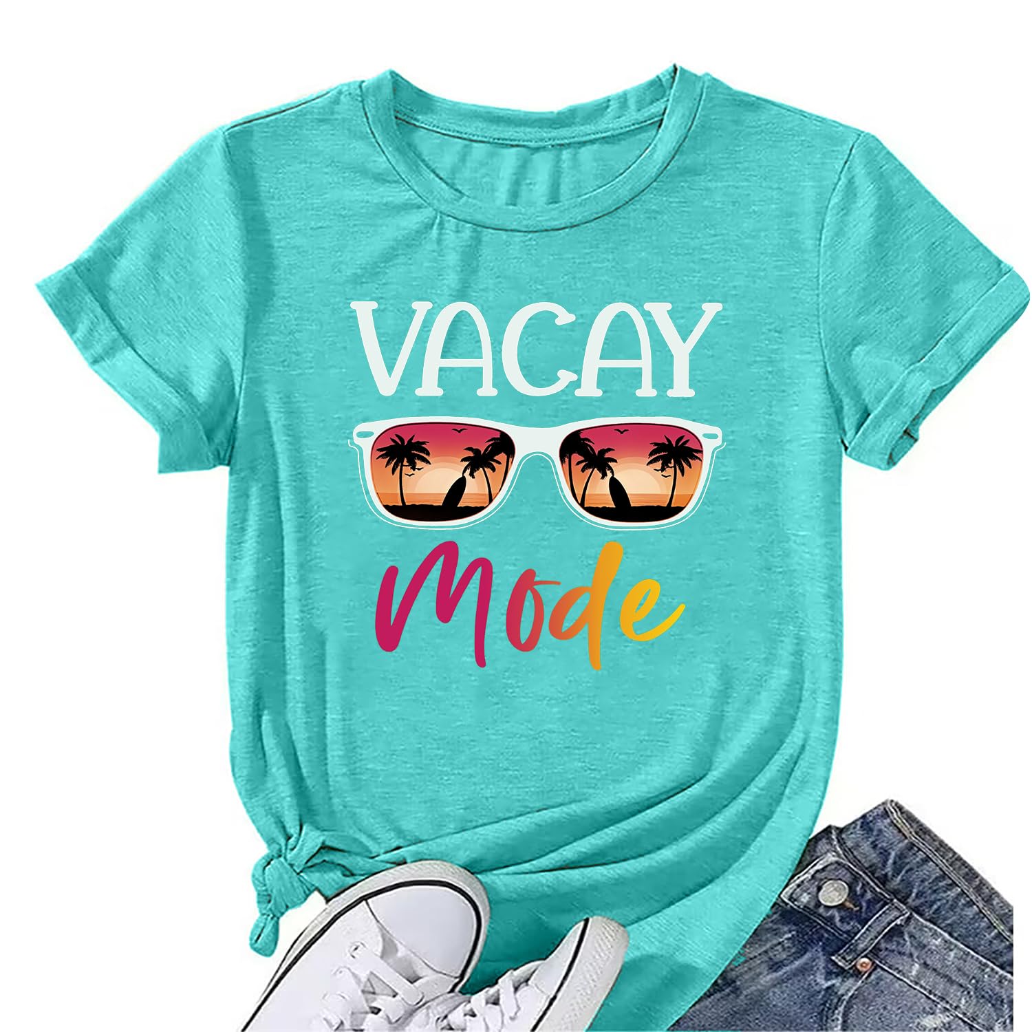 Ohana Means Family Tshirt Women: Hawaii Tropical Graphic T-Shirt Summer Vacation Short Sleeve Tee Top