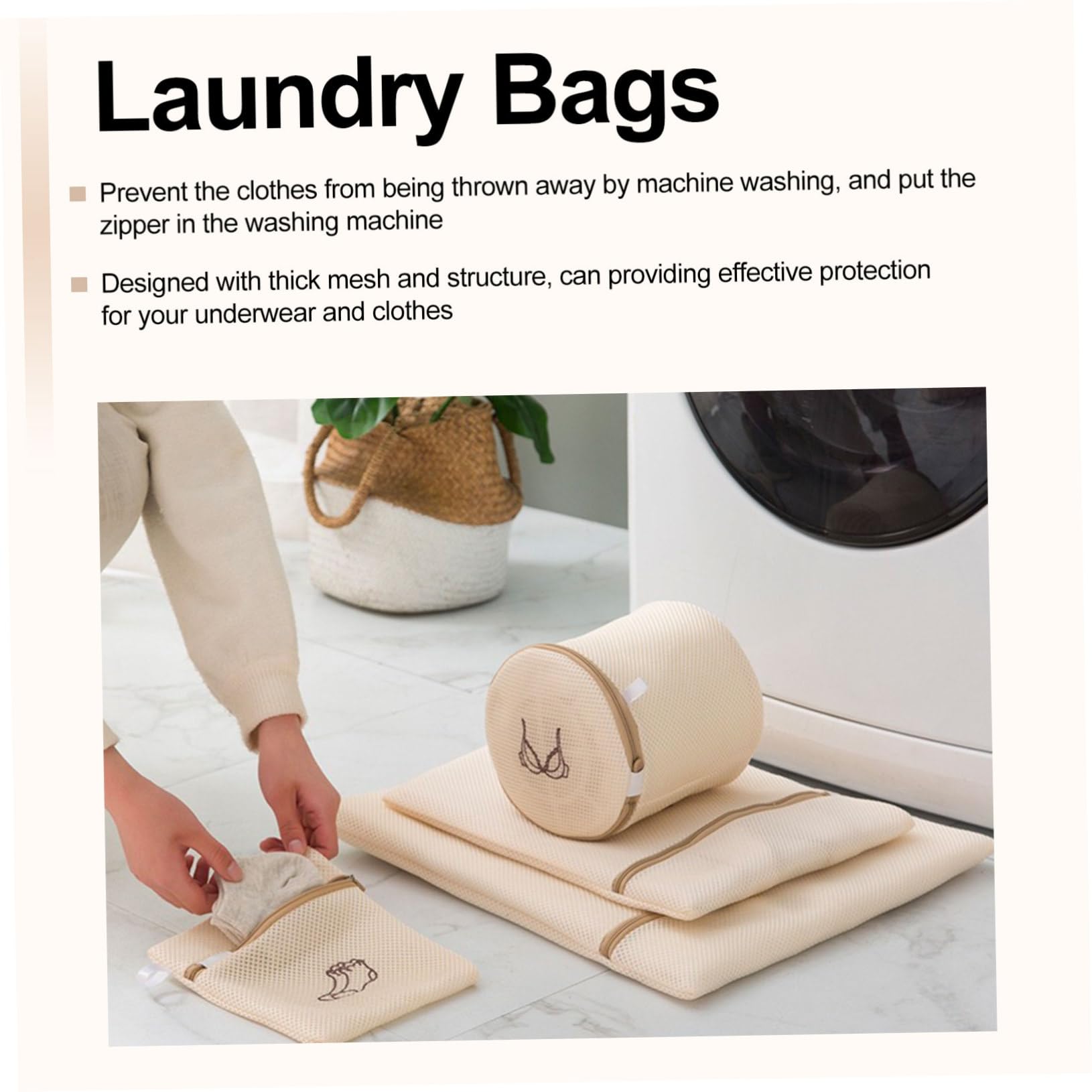 Ciieeo 15stücke Waschbeutel Für Socken Und Bhs Robuste Netz-waschbeutel Für Wäsche Beige Für Zuhause Oder Reisen Schützend Und Langlebig