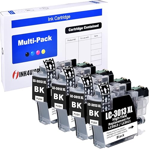 INK4WORK Paquete de 4 cartuchos de tinta de repuesto compatibles con Brother LC3013XL LC-3013 LC3011 XL para uso con MFC-J491DW MFC-J497DW