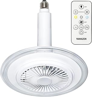 [山善] 導光板 FAN付き LEDミニライト 調色/調光タイプ 左右角度調節機能 白熱電球60W相当 E26ソケットタイプ 小型照明 810lm リモコン付き 省エネ 工事不要 DFLC-60VE