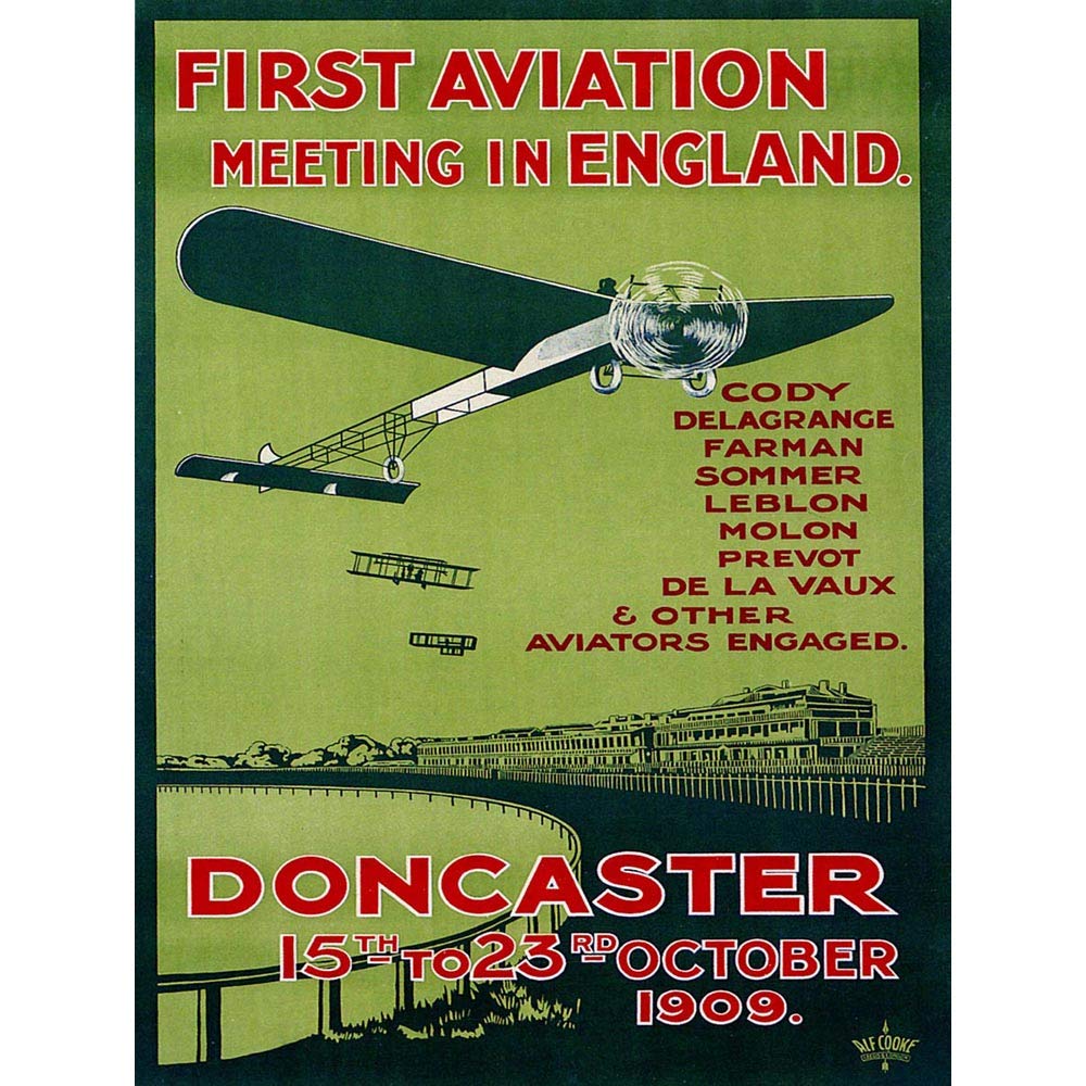 Wee Blue Coo Advert Exhibition Aviation Plane Fly Doncaster Art Print Poster Wall Decor 12X16 Inch