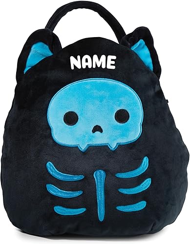 Miniatura 3 de Bolsa de dulces personalizada de Stump the Skeleton Cat Halloween Squishmallow Trick or Treat  Nombre personalizado en la cesta de dulces de felpa