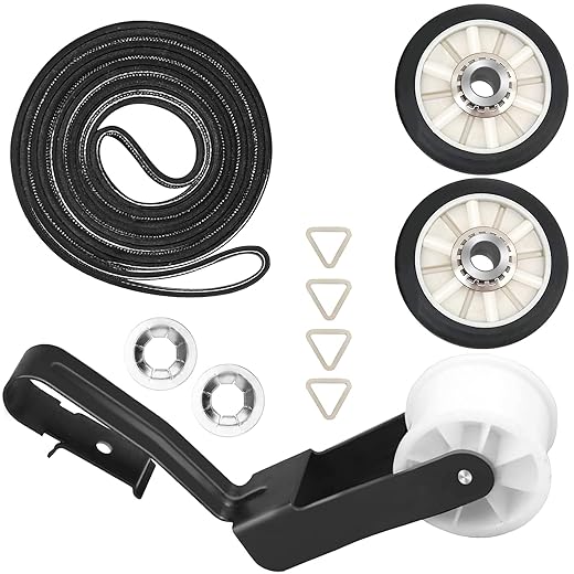 4392065 Dryer Repair Kit with 341241 Dryer Belt 691366 Idler Pulley 349241T Drum Roller Replacement for Whirlpool Kenmore Maytag Amana Dryer Parts, Replaces AP6010582 WP691366 AP3131942, wed4815ew1