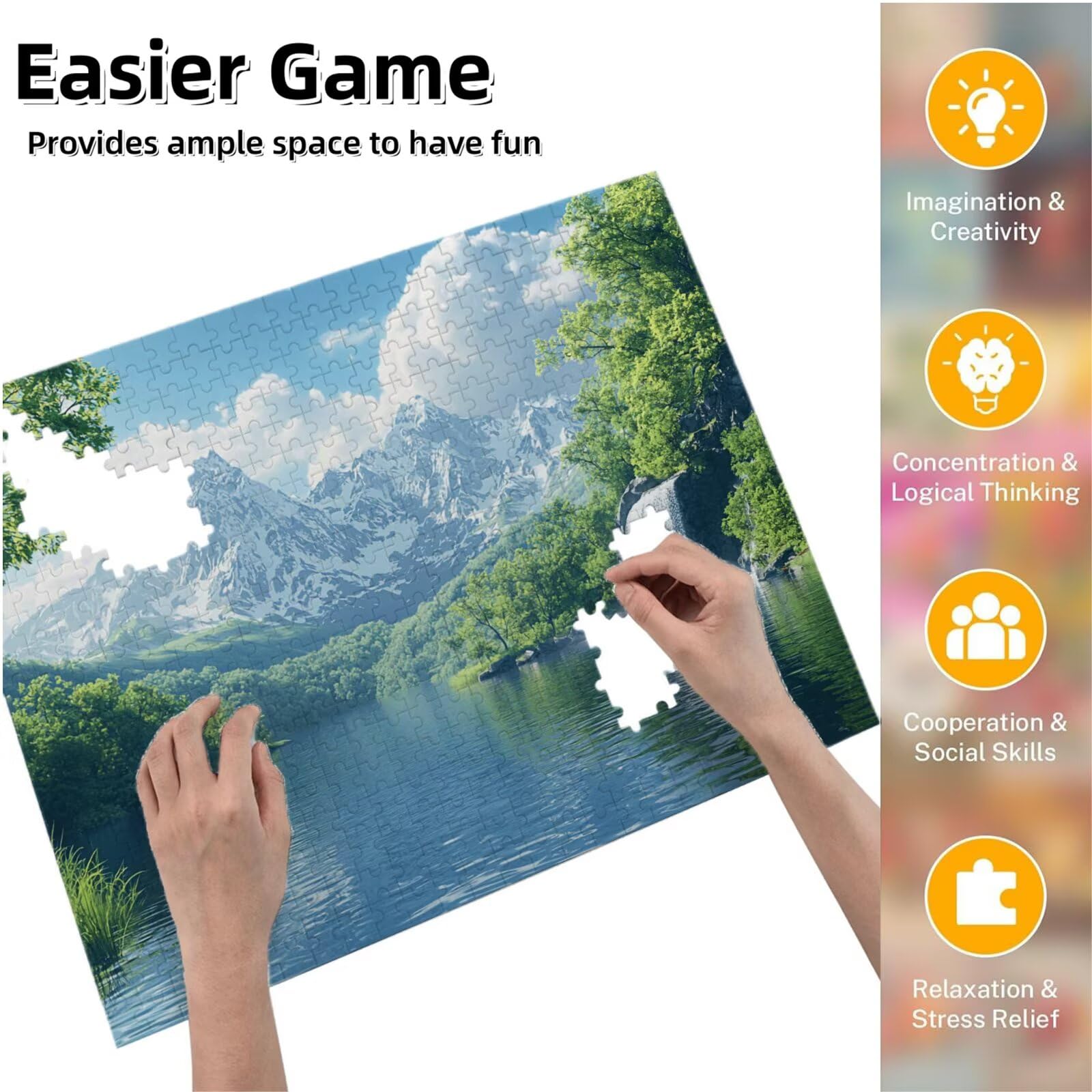 Puzzle dla dorosłych, 6000 sztuk, trudne drewniane puzzle, gra, gra logiczna, gra ręczna, dekoracja rodzinna, kreatywna rozrywka, prezent 105 x 179 cm las jezioro K0F-835