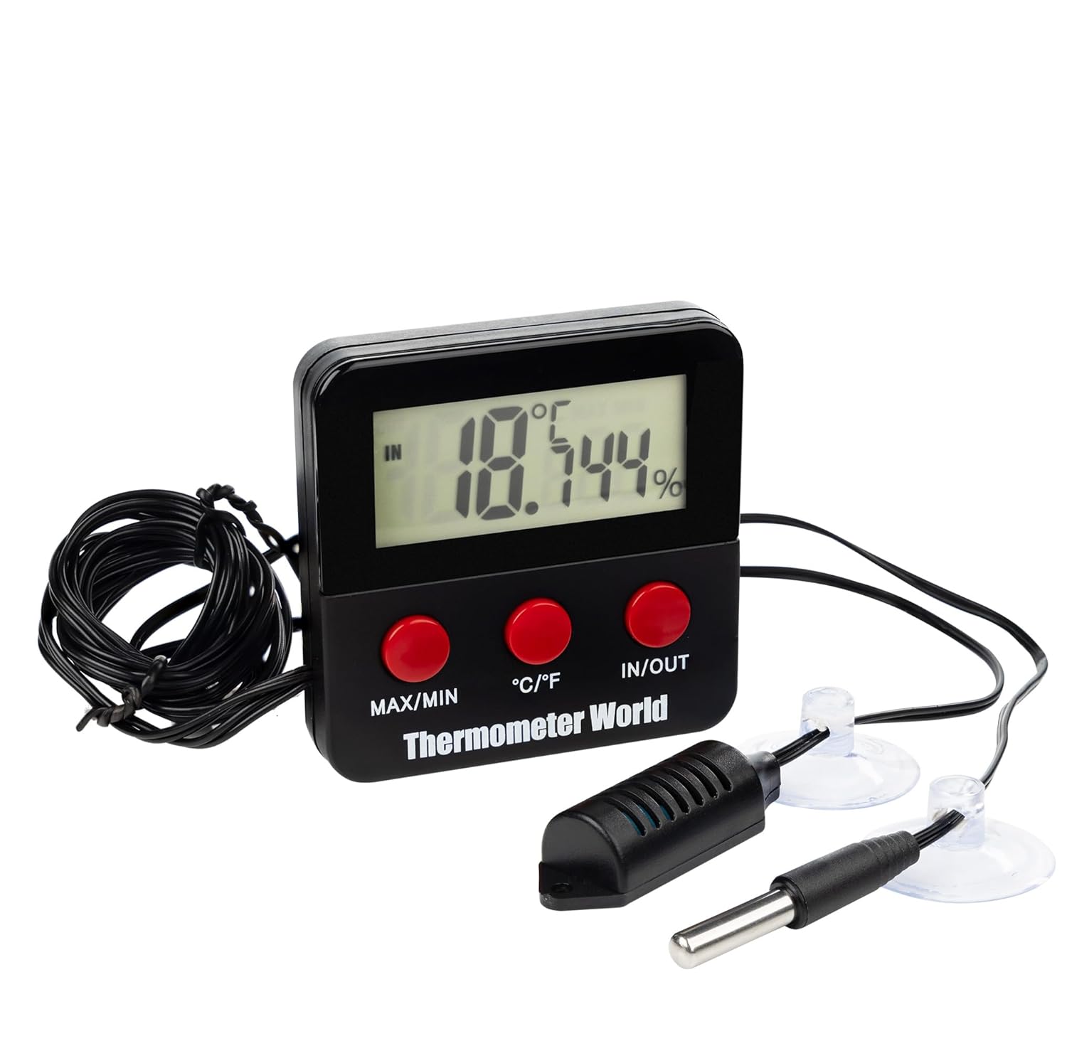 Digitales Reptilientank-Max-Min-Thermometer und Hygrometer mit Fernsonden – ideal für Reptilientanks, Terrarien, Vivarien, Brutkästen und Brutkästen Digitales Reptilientank-Max-Min-Thermometer und Hygrometer mit Fernsonden – ideal für Reptilientanks, Terrarien, Vivarien, Brutkästen und Brutkästen