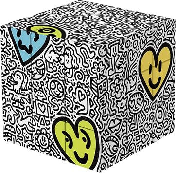 Love Graffiti 3x3 Speed Cube, UV Printing Cube Magic Cube Educational Puzzles Toys for Kids,Beginners and Adults Stickerless