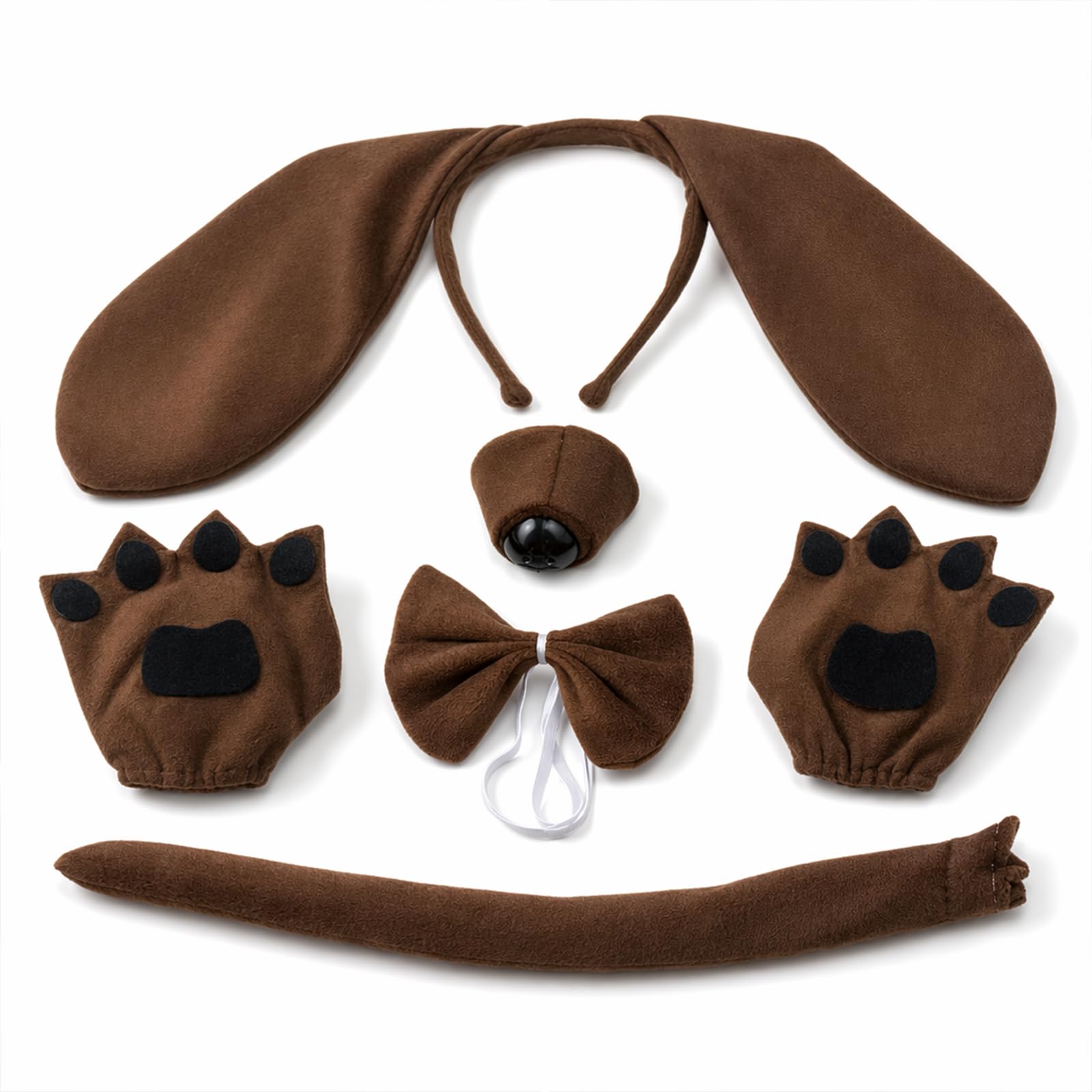 Dfiupdn 5 PCS Dog Costume for Adults, Dog Costume Set with Ears and Tail