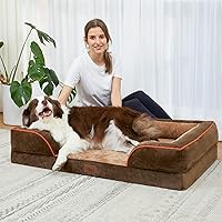 Vista 186 de Comfort Expression - Cama ortopédica para perros extragrandes, 53 x 42 pulgadas, cama impermeable y de apoyo de espuma con cojines removibles