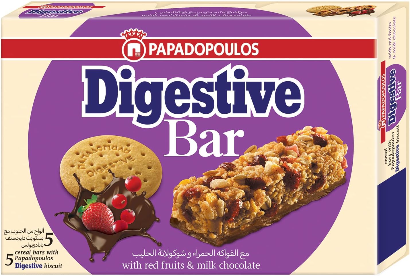 Digestive Bar With Fruits And Chocolate, 28G, Pack Of 5
