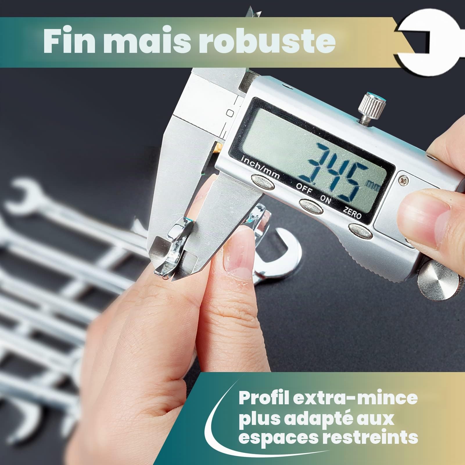 Lot de 20 mini clés à double extrémité ouverte standard métriques et SAE 5/32"-7/16" et 4-11 mm extra fines avec pochette de rangement pour rouleaux, ensemble de clés d'allumage à double