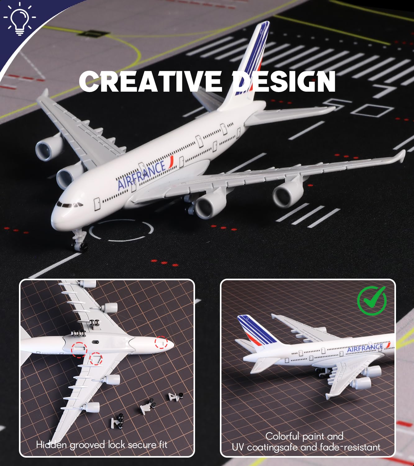 Amazon.com: QIYUMOKE 1/400 for Air France A380 Airplane Model (6