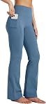Willit Pantalons de yoga doublés de polaire pour femmes Bootcut Pantalon thermique d'hiver Pantalonnes à forte flamme taille Leggings imperméable