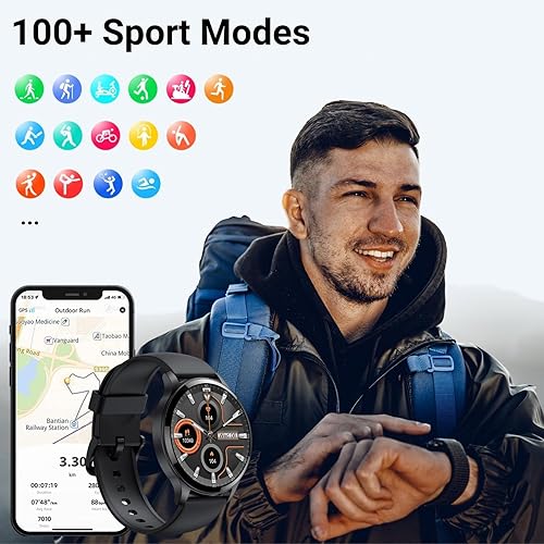 Miniatura 6 de Relojes inteligentes para hombre (recepción de llamadasmarcación), reloj inteligente de 1.5 pulgadas con llamadatextofrecuencia