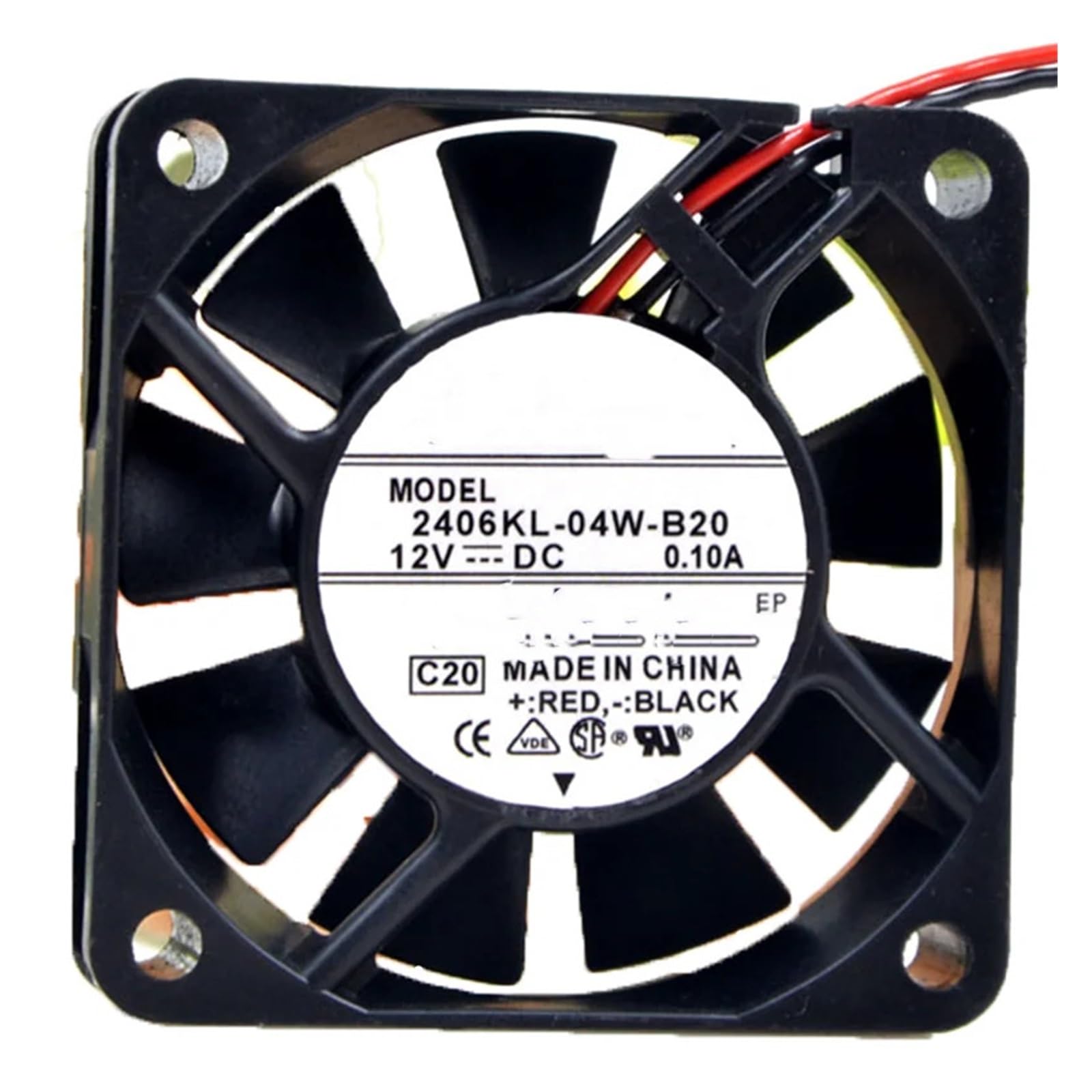 JJKKOZVQF 2406KL-04W-B20 6mm 60mm Fan 6015 DC12V 0.10A CPU Mute Cooler Cooling Fan