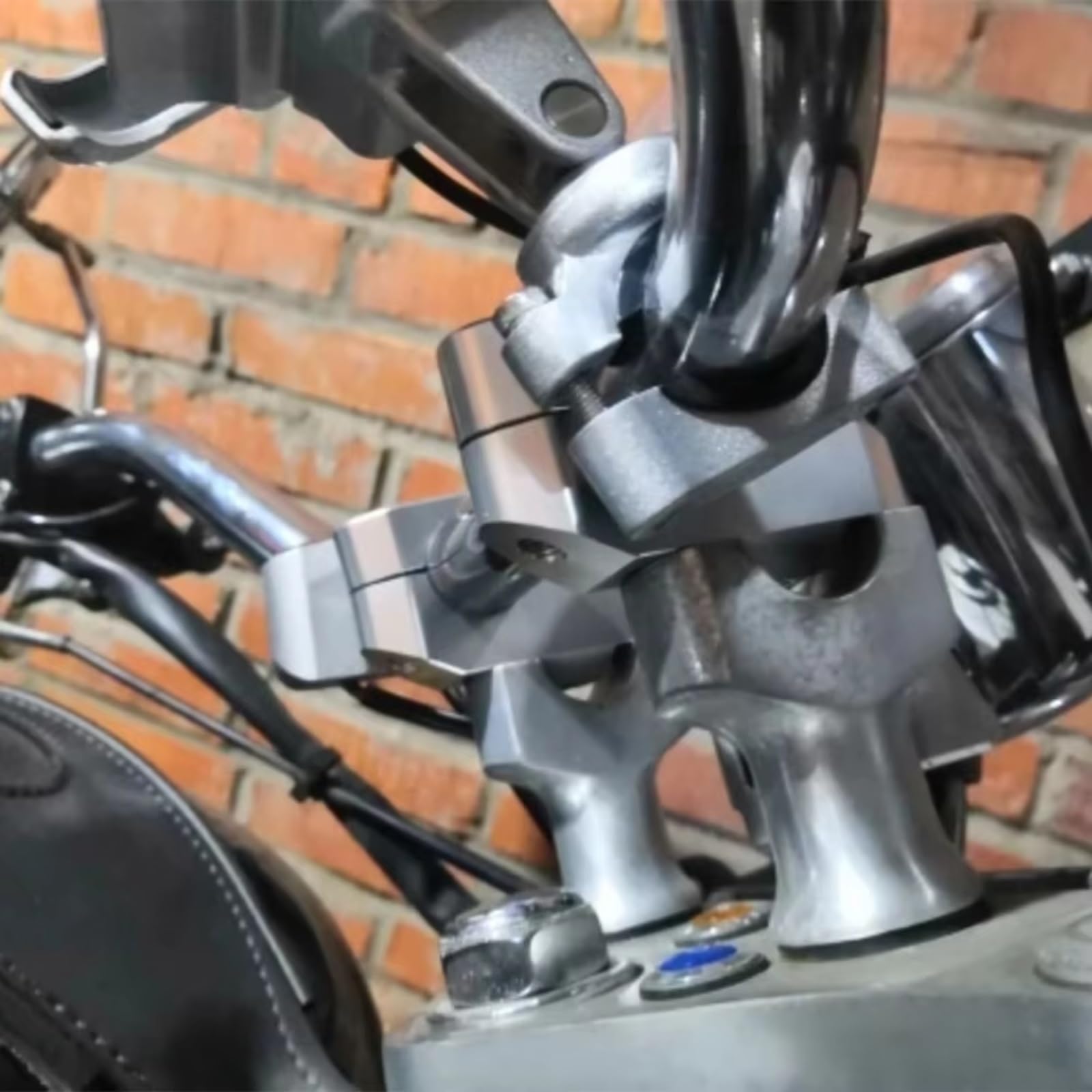 XINWELZ Lenkererhöhung (25 Mm) Für Yamaha FJR1300 (2001–2005) – Aluminium, Silber/schwarz, Einfache Montage Ohne Bohren