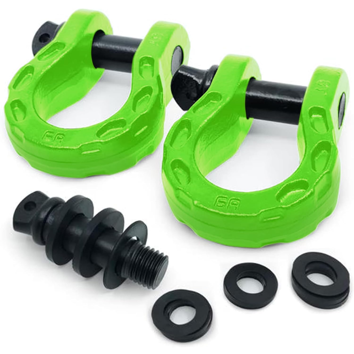 GearAmerica Mega D-Ring Shackles - 68,000 lbs Towing Capacity - Stronger Than 3/4" D-Ring - Tow Shackle with 7/8" Pin & Washers, Secure Connection for Tow Strap/Winch Rope for Off-Road Recovery