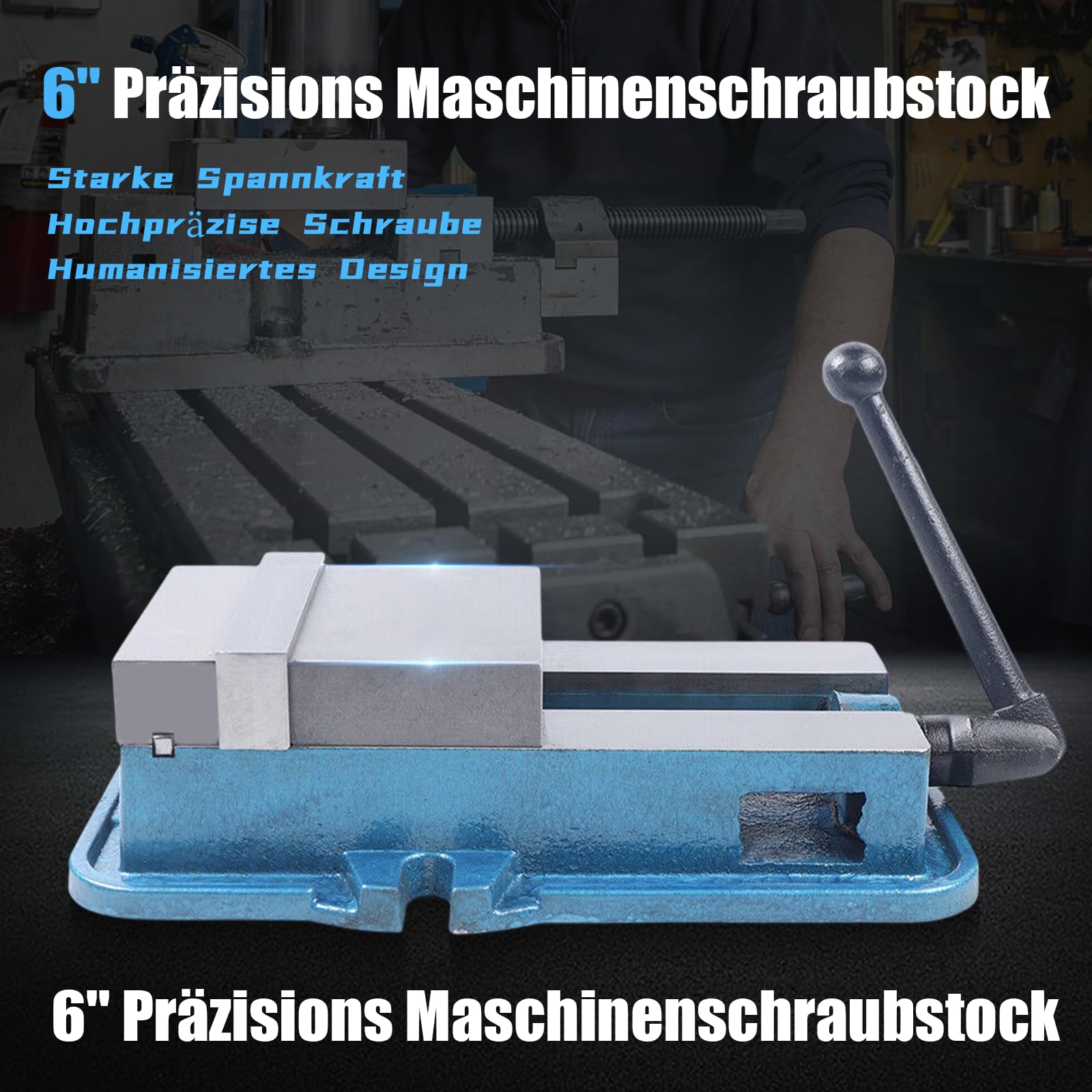 6 "Precise Lock Vise Fresa di Precisione Fresa Bassa Trazione Morsa Tornitura Strumento Morsa 160 mm Girevole Blu