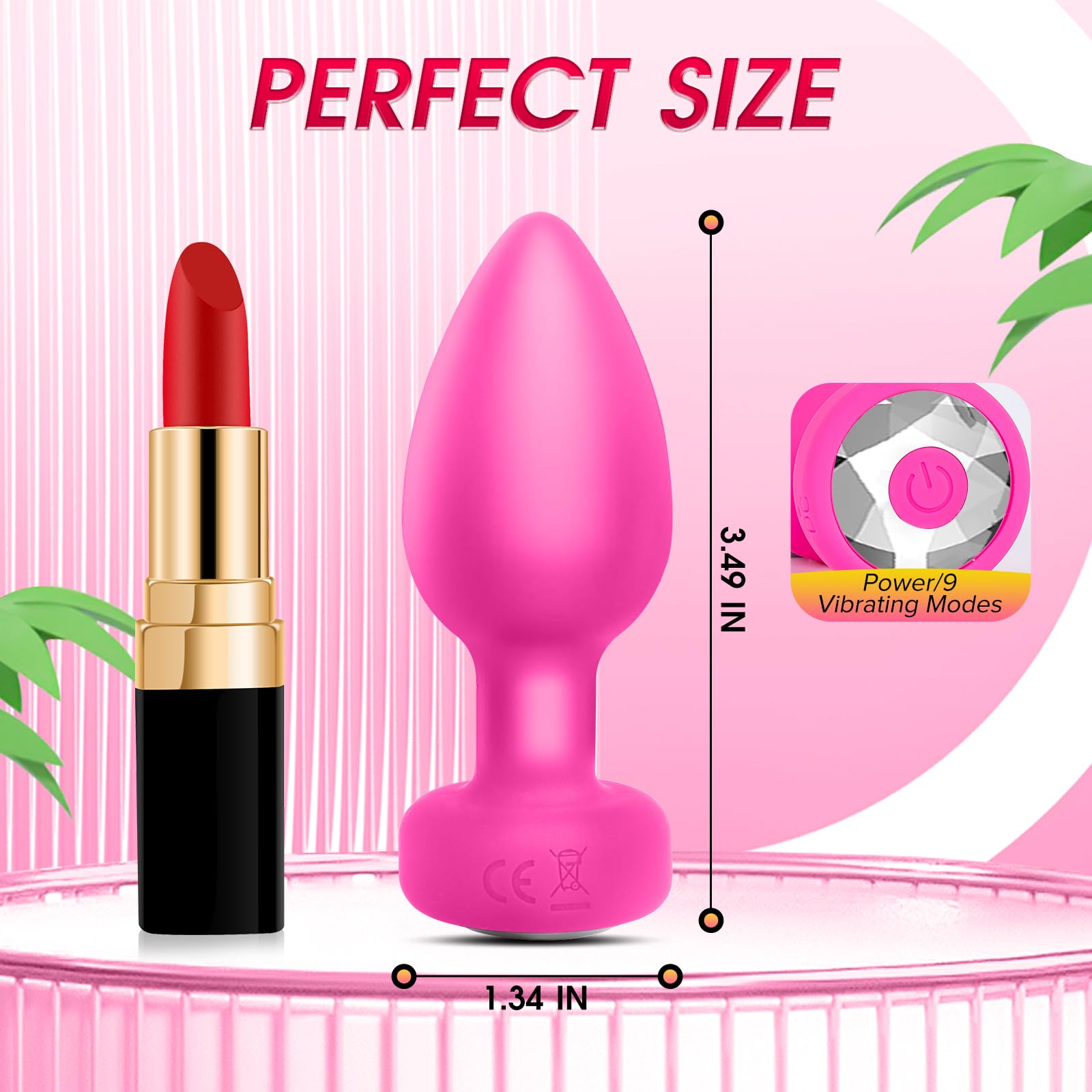 pink vibrating anal toy Pink Vibrating Anal Dildo – Love Plugs main image 0
