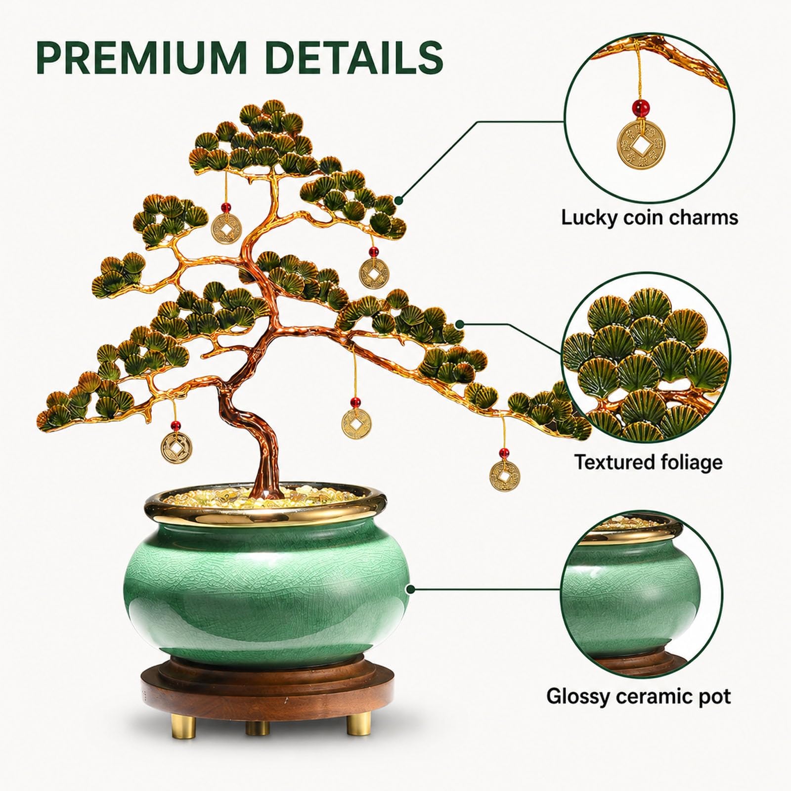 Feng Shui Geldbaum Mit Glücksmünzen Für Wohnzimmer Deko