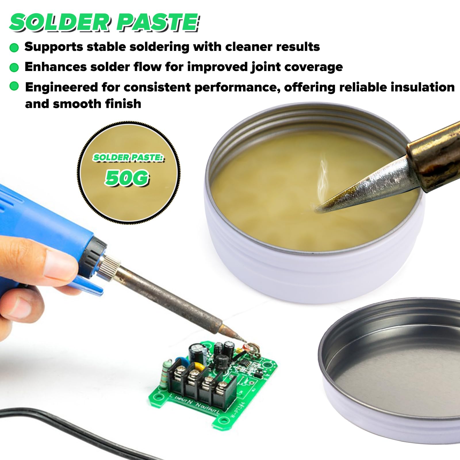 Lötzinn mit Flussmittel Löten Bleifreier Lötdraht, Lötspitzenreiniger Löt Zubehör lötzinn Set, Lötflussmittel Soldering Wire, Lötkolben Zubehör für Reparatur Elektrolöten Heimwerken