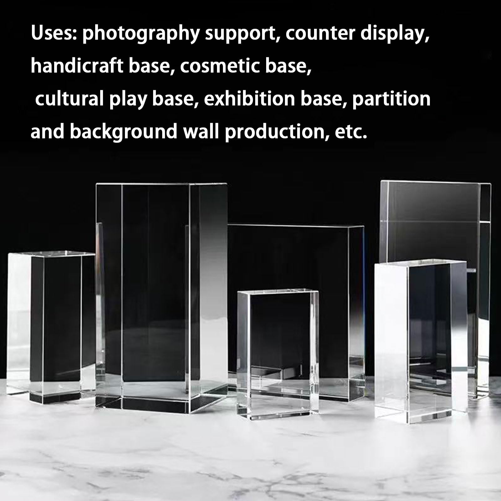 10 pièces Bloc Acrylique Transparent – Cube Premium en Acrylique Cristal pour Récompenses, Photos et Objets Décoratifs – Base Solide pour Maison et Bureau,6PCS 8cm×8cm×2cm