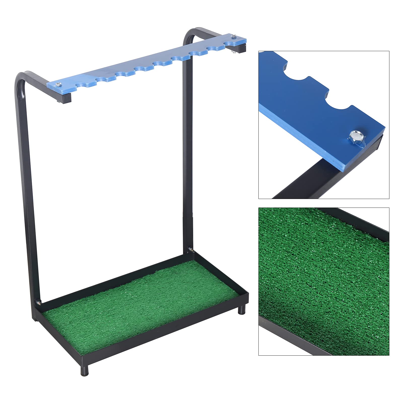 WOQLIBE Support pour clubs de golf, 9 trous, étagère de rangement, support de putter (50 × 27,5 × 72 cm)