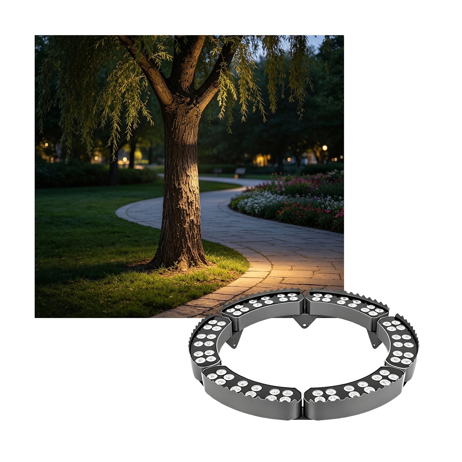 Lampa krajobrazowa LED, 6 głowic, 72 W, wodoodporna IP65, oświetlenie krajobrazu, do ogrodu i podwórza, odlewane aluminium, 110 V, idealna do oświetlenia