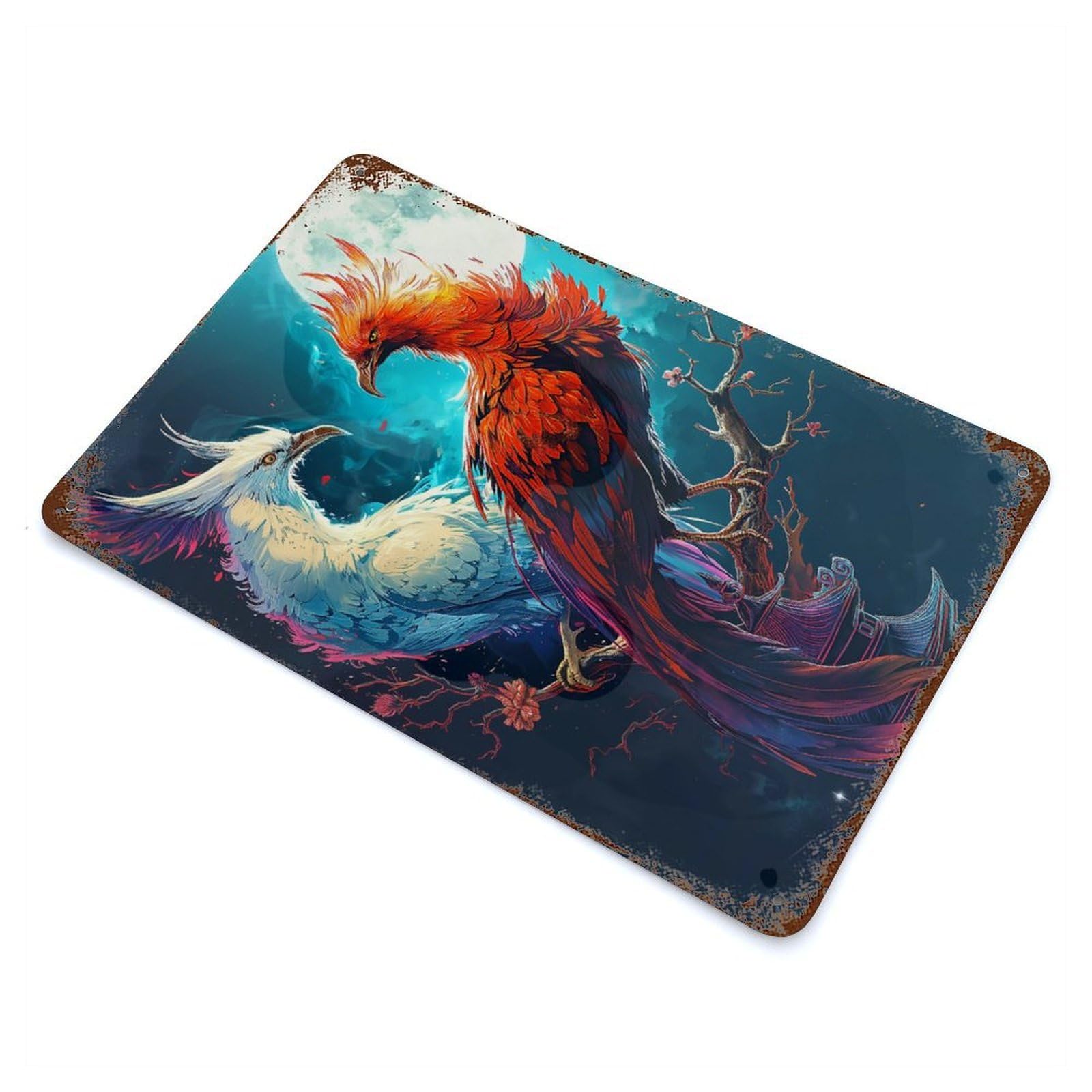 Phoenix 11.8"x7.9" Retro Metal Sign, Industrial Home Decor for Office, Studio And Wall Decor