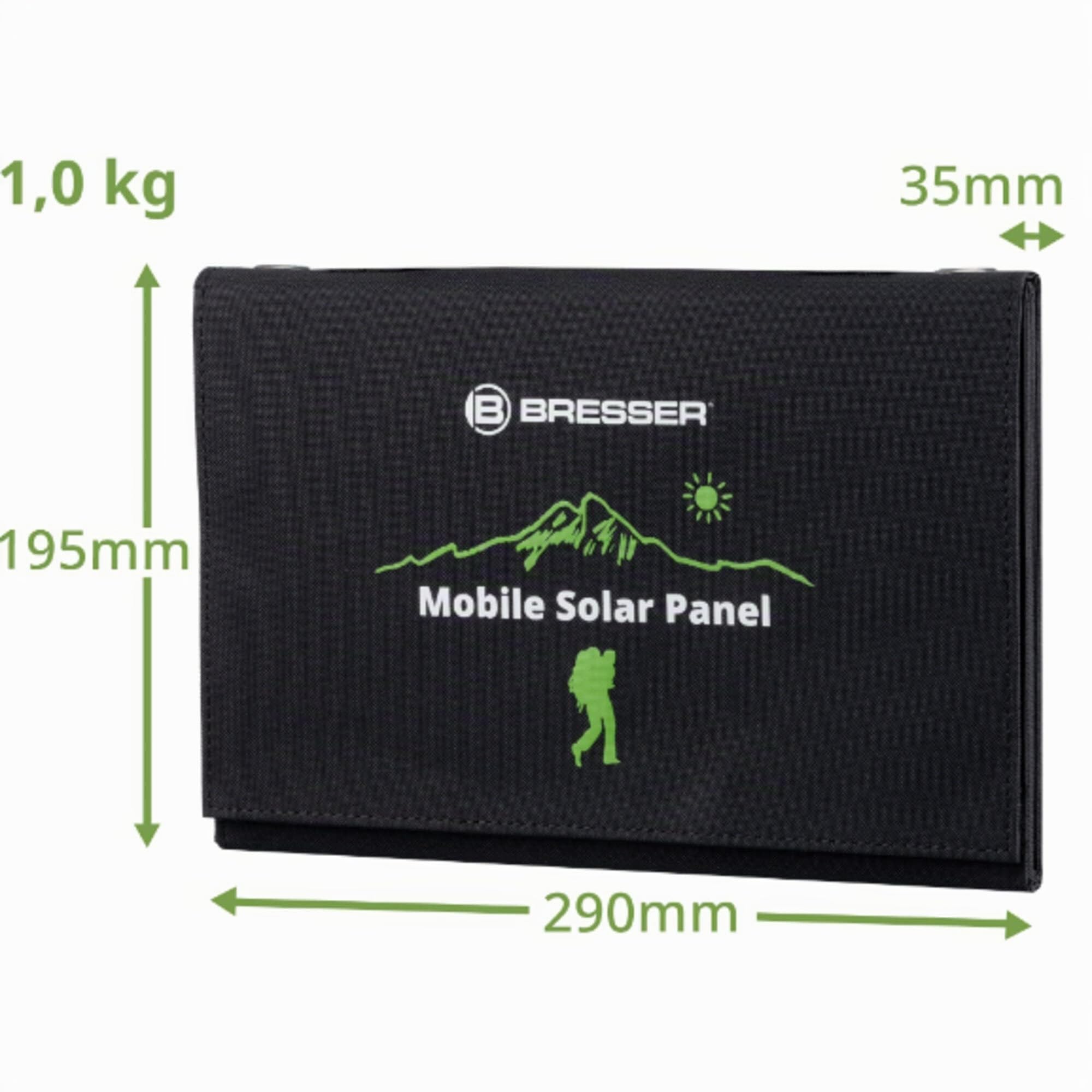 Bresser Chargeur Solaire Portable 21 W Pliable avec USB A et Sortie DC