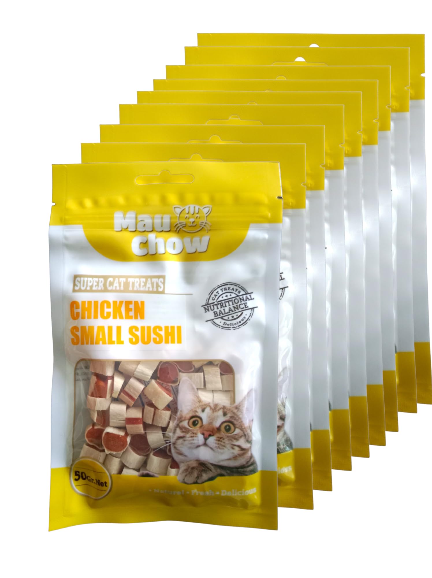 MauChow Cat Treats, Chicken Small Sushi,Rich Protein Low Fat, Highly Digestible Healthy Cat Treat,Healthy Snacks, Dry Savory 50g (Pack of 9) (B0CCS5PJ1D) Amazon Price History, Amazon Price Tracker