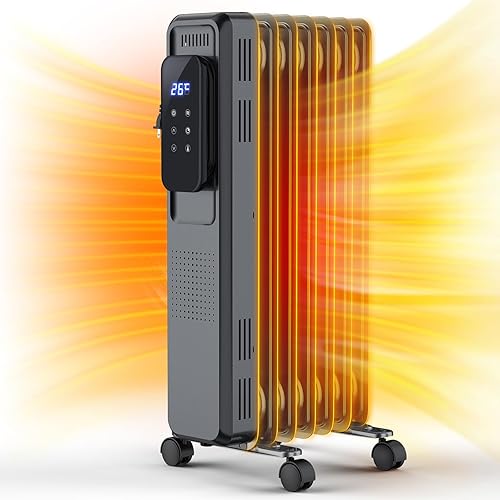 Calentador de radiador lleno de aceite, calentadores radiantes eléctricos para interiores, calentador de espacio eléctrico para uso doméstico,