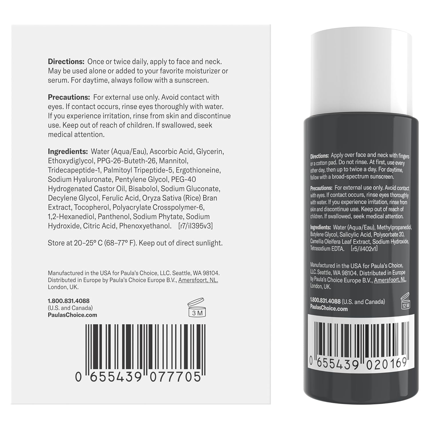 Paula’s Choice C15 Super Booster Vitamin C Serum + Travel Size 2% BHA Salicylic Acid Liquid Exfoliant Duo, for Radiance, Glow and Smoother Skin, Set of 2 - Image 2