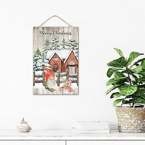 Miniatura 8 de Letrero inspirador para decoración de pared del cuarto de bebé, gnomos de árbol de Navidad, decoración de pared de camión rojo para colgar en la