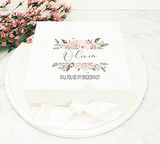 Personalized Gift Box with Watercolor Florals | Personalized Wrapping | Keepsake Box | Bridal Shower, Wedding, Birthday| Available in 3 sizes