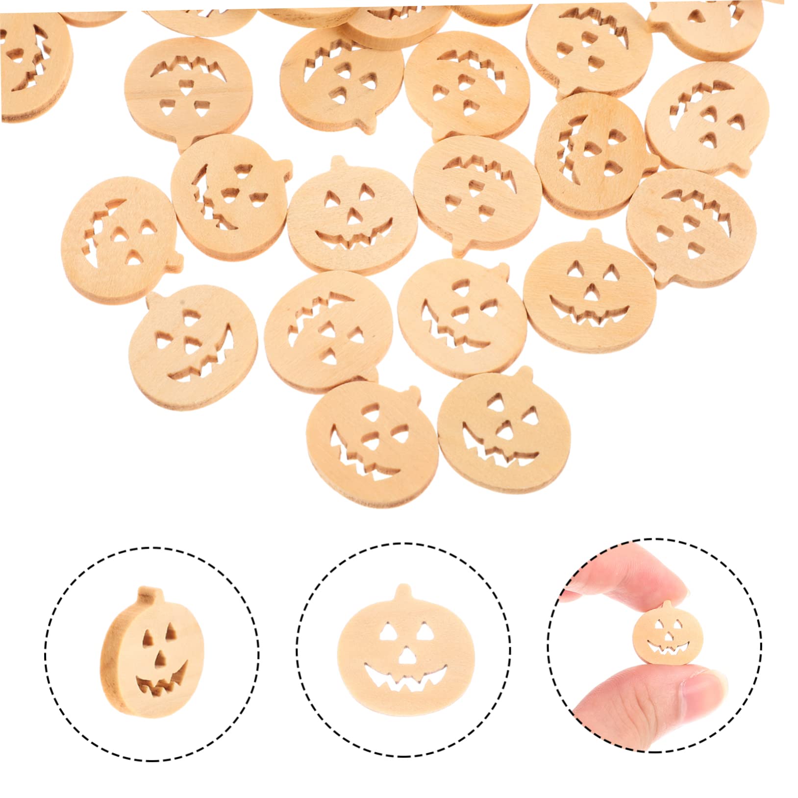 NUOBESTY 5 Set Di Bottoni Spaventosi A Forma Di Zucca Di Halloween Bottoni in Legno Set Di Per Abbigliamento A Forma Di Zucca Confezione Da 100 Pezzi*5