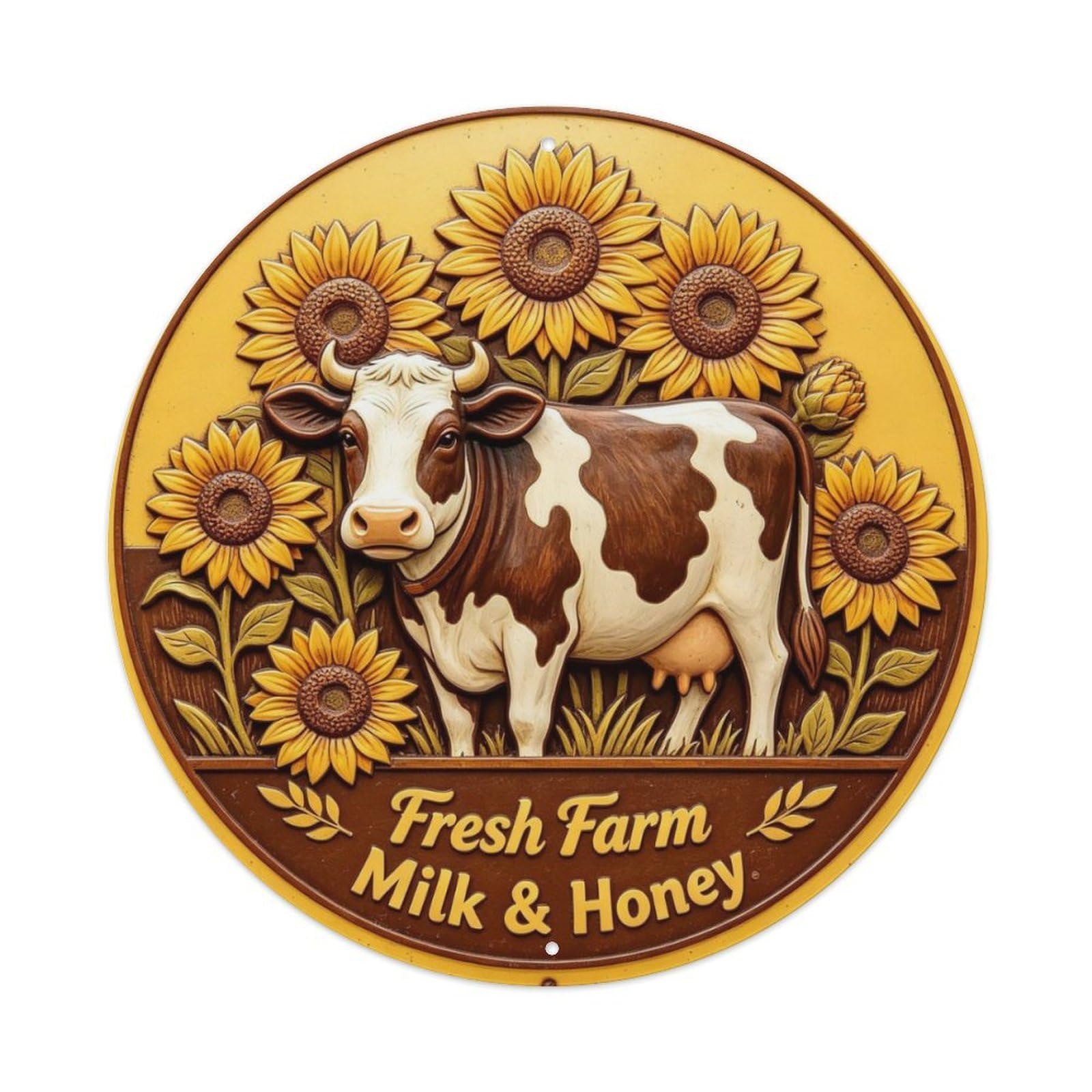Fresh Farm Milk & Honey Metal Tin Sign Plaque