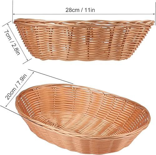 Miniatura 9 de Paquete de 20 cestas ovaladas de mimbre de polietileno, 9 x 6 x 2.6 pulgadas, cestas de regalo de tamaño mediano para cocina, regalos de Navidad,